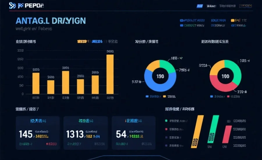 电竞比赛数据分析图表，展示经济、视野和控场等关键数据对比，布局清晰