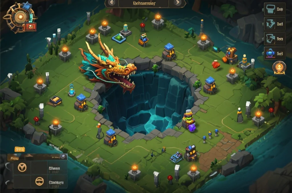 游戏战术地图上的龙坑争夺